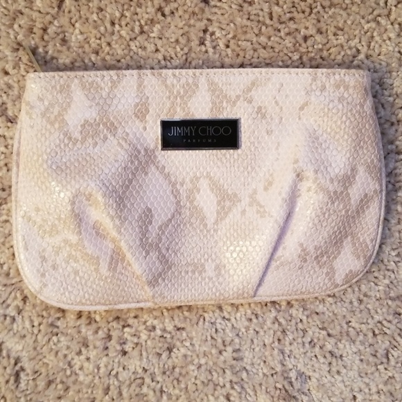 Jimmy Choo Handbags - Super Cute Pink Snakeskin Print Perfume Makeup Bag